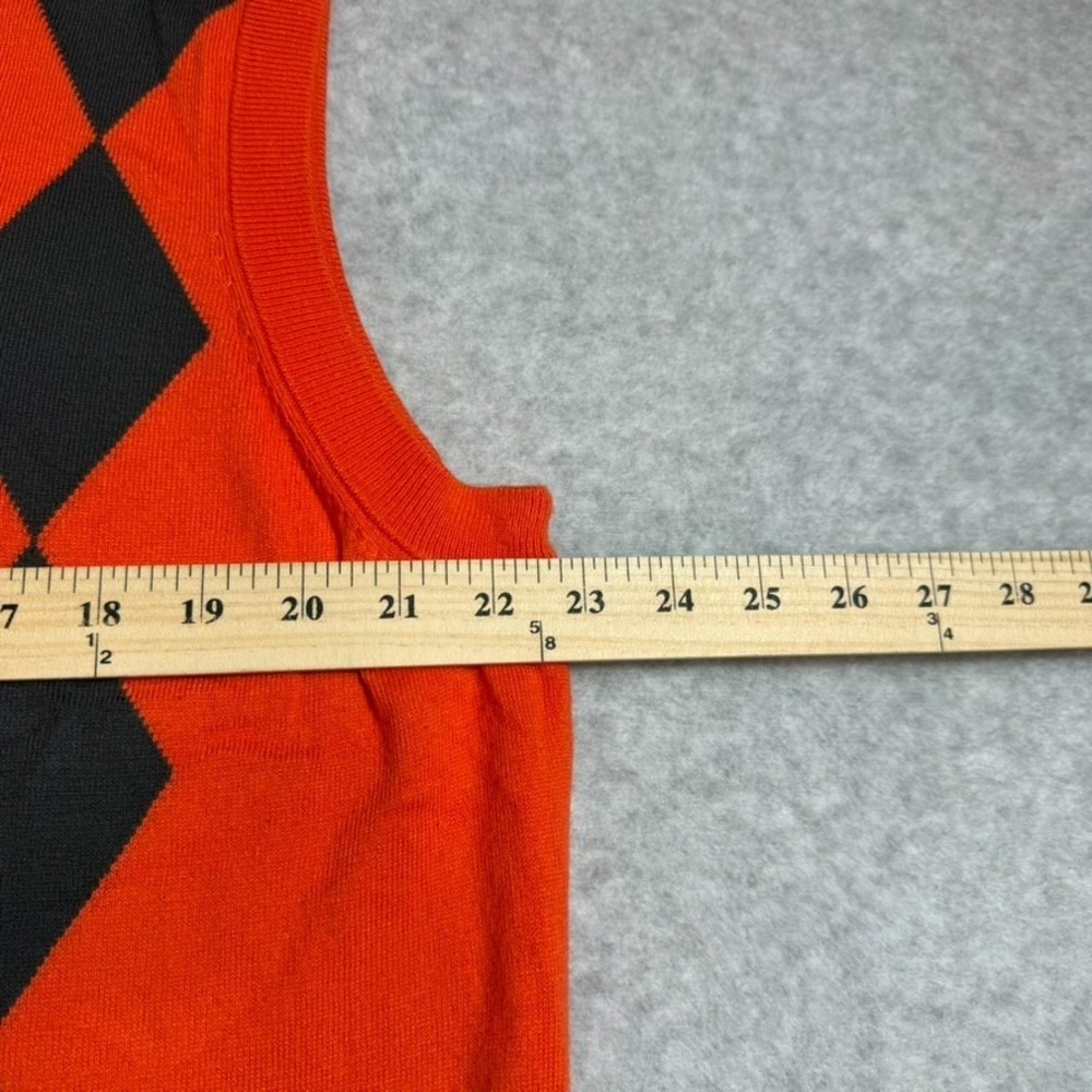 PGA Tour Mens Classic Argyle Golf Sweater Vest Orange V-Neck XL RN37763 - Picture 6 of 8